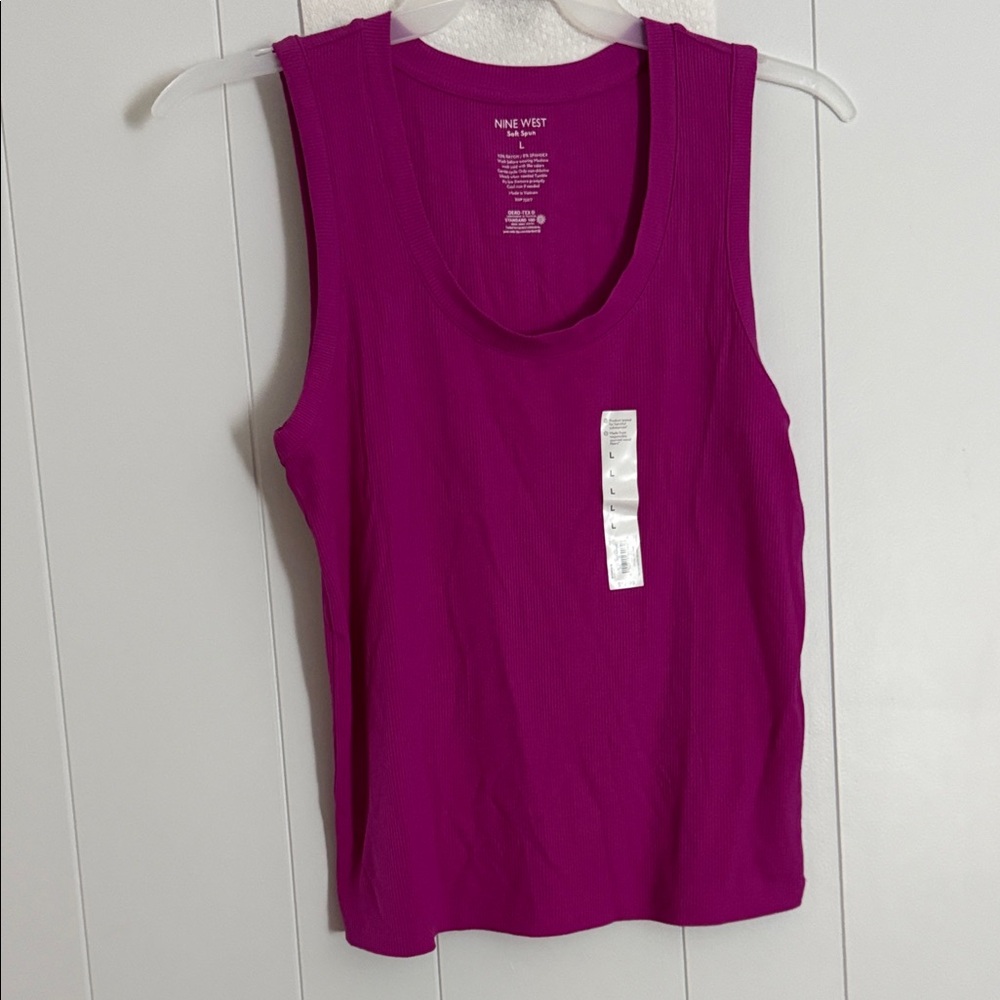 Nine West Women's Vibrant Pink Tank Top